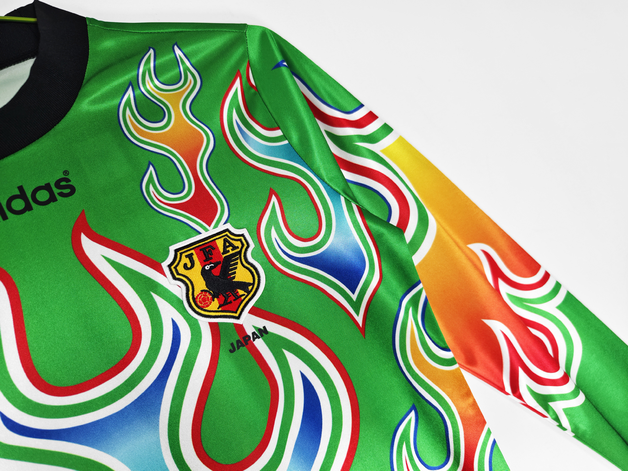 1998 Japan Green Flame Goalkeeper Retro Long Sleeve Jersey/1998 - 图片 3