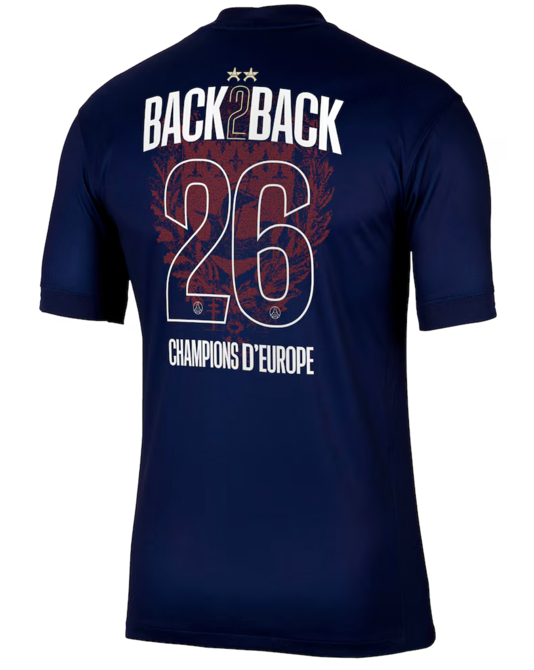 25-26 PSG Home 2 Stars Player with Champions of Europe 2026 Print