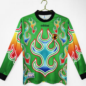 1998 Japan Green Flame Goalkeeper Retro Long Sleeve Jersey/1998