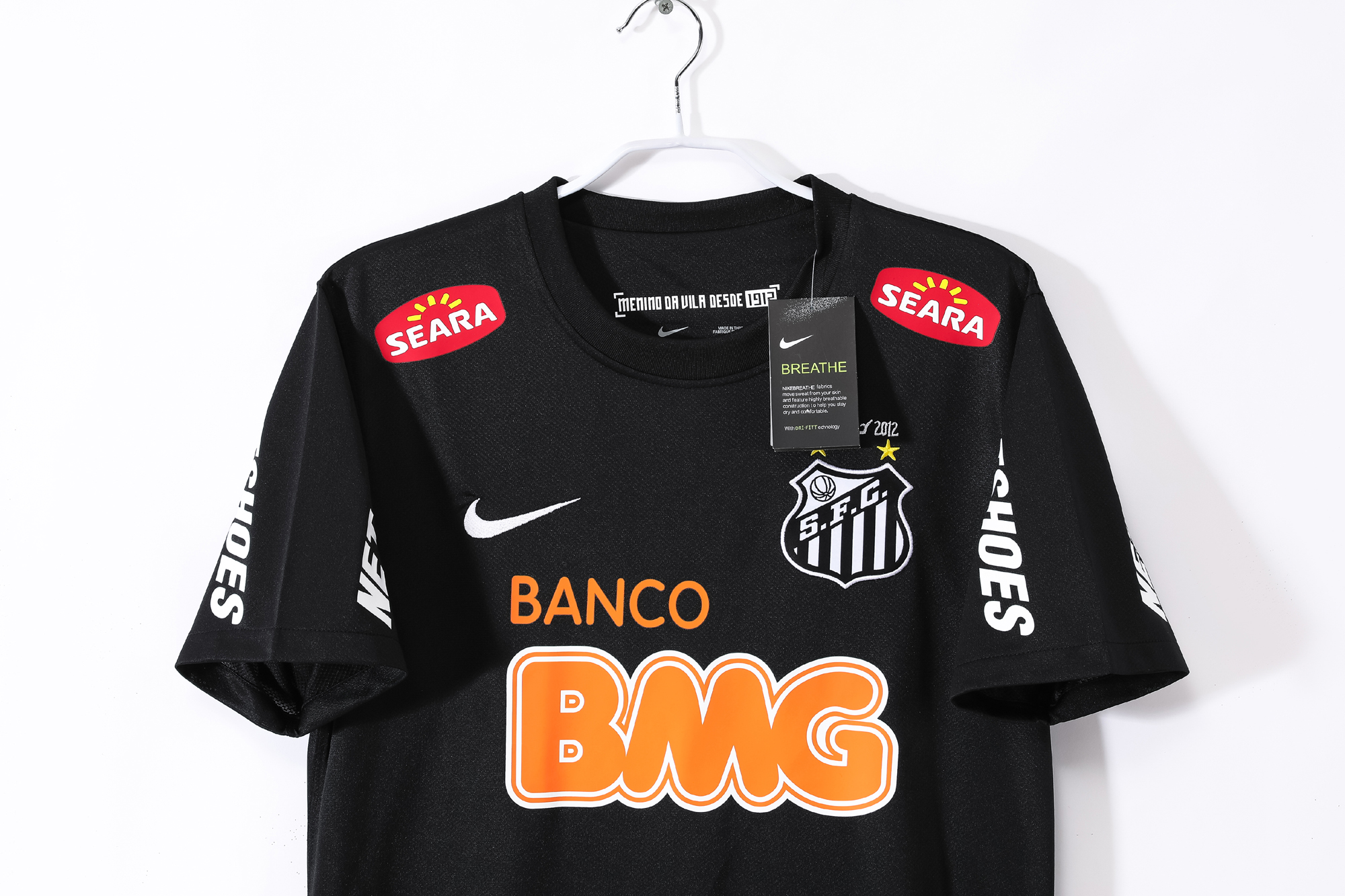 12-13 Santos Black Retro Jersey with shoulder patches - Image 8