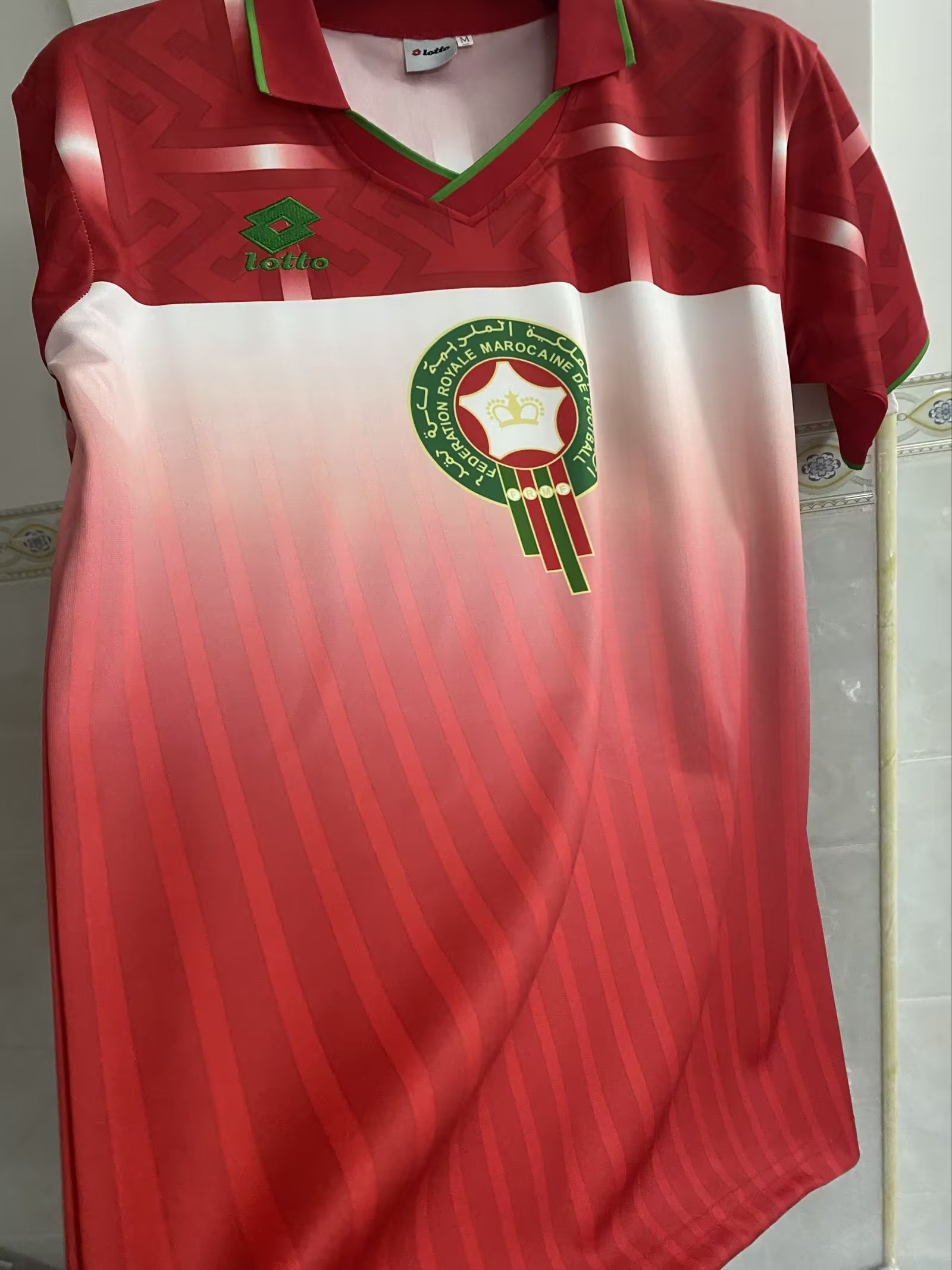 94-95 Morocco Home Red Retro Jersey - Image 3