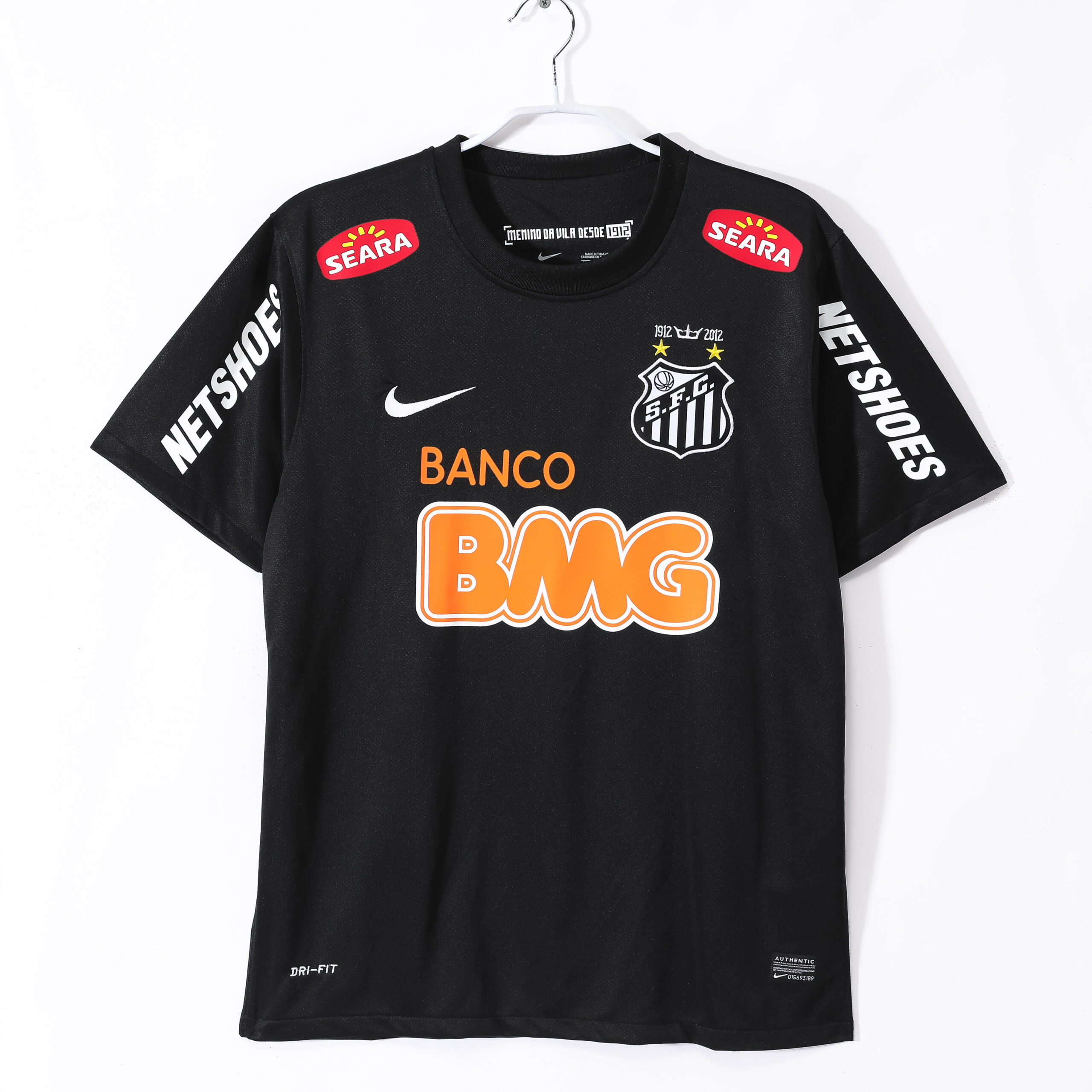 12-13 Santos Black Retro Jersey with shoulder patches