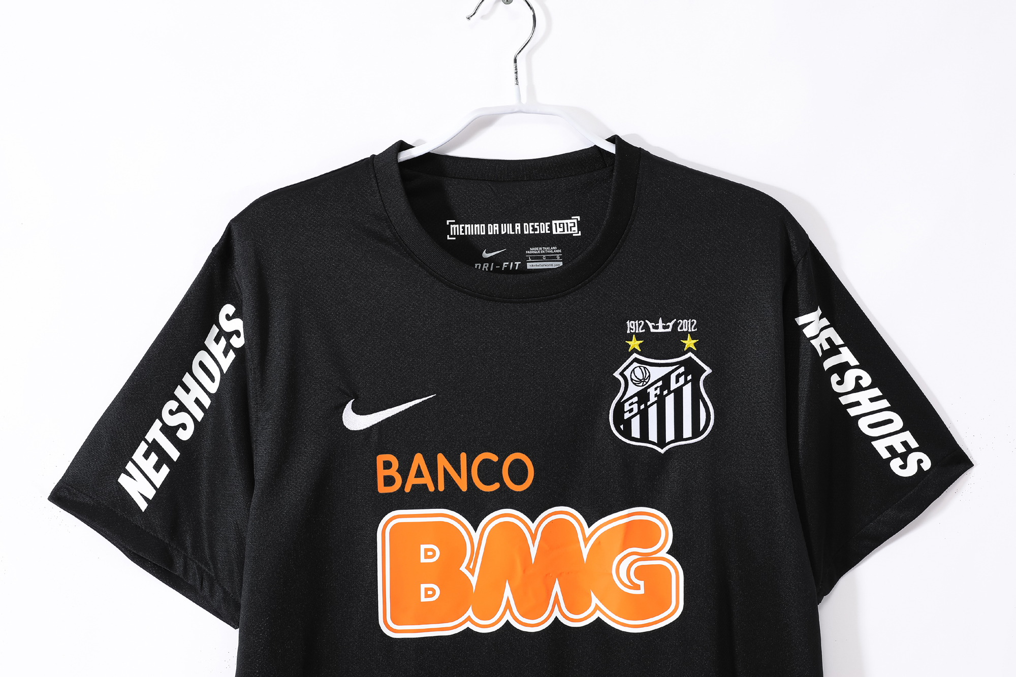 12-13 Santos Black Retro Jersey without shoulder patches - Image 3