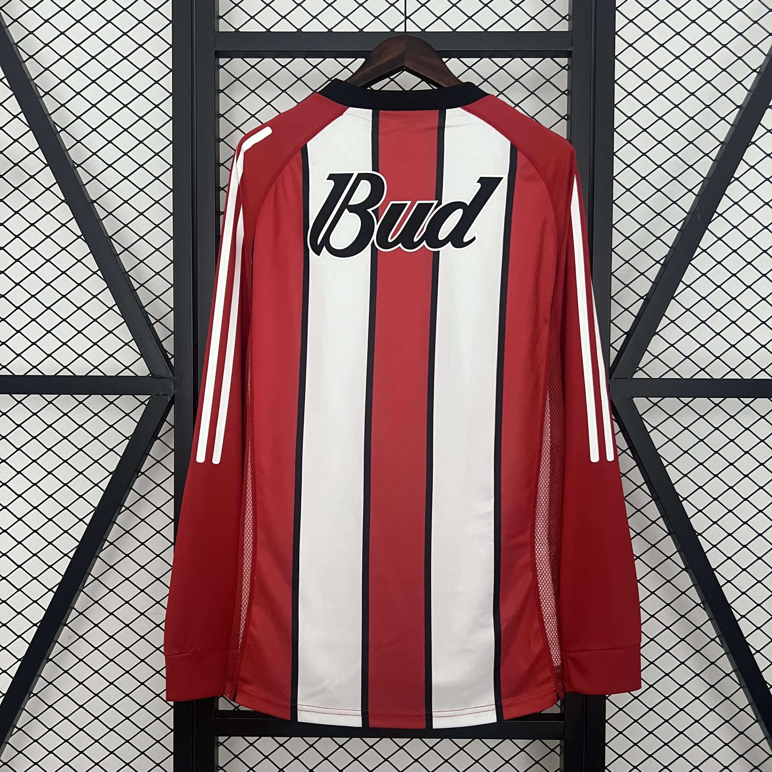 03-04 River Plate Away Long Sleeve Retro Jersey - Image 6