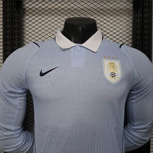 2026 Uruguay Home Player Long Sleeve Jersey - Image 2