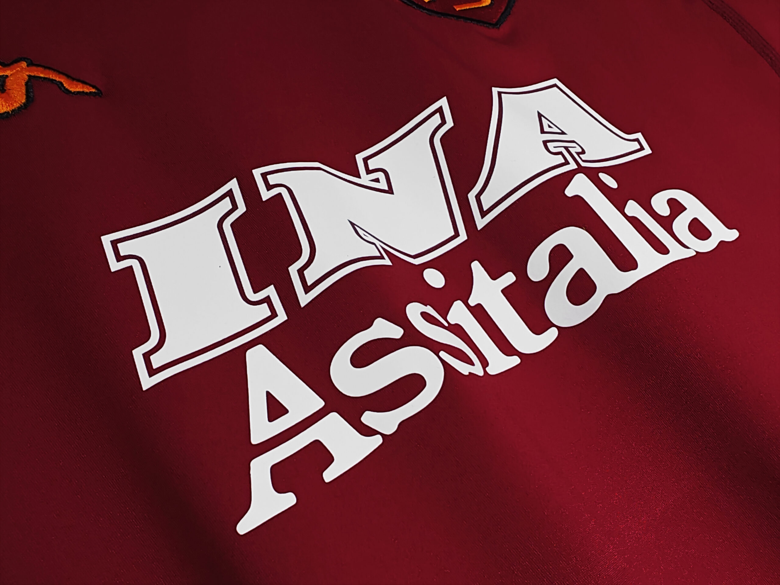 00-01 Roma Home Long Sleeve Retro Jersey - Image 4