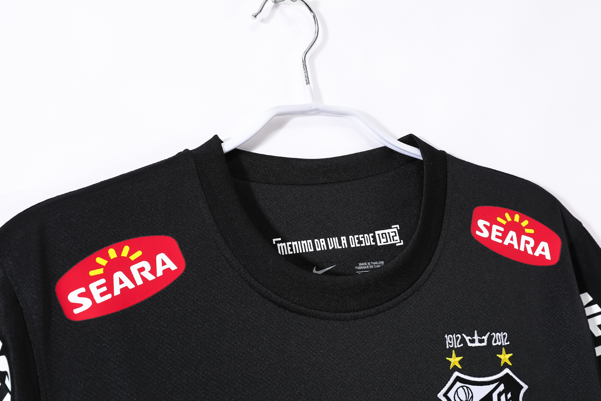 12-13 Santos Black Retro Jersey with shoulder patches - Image 3