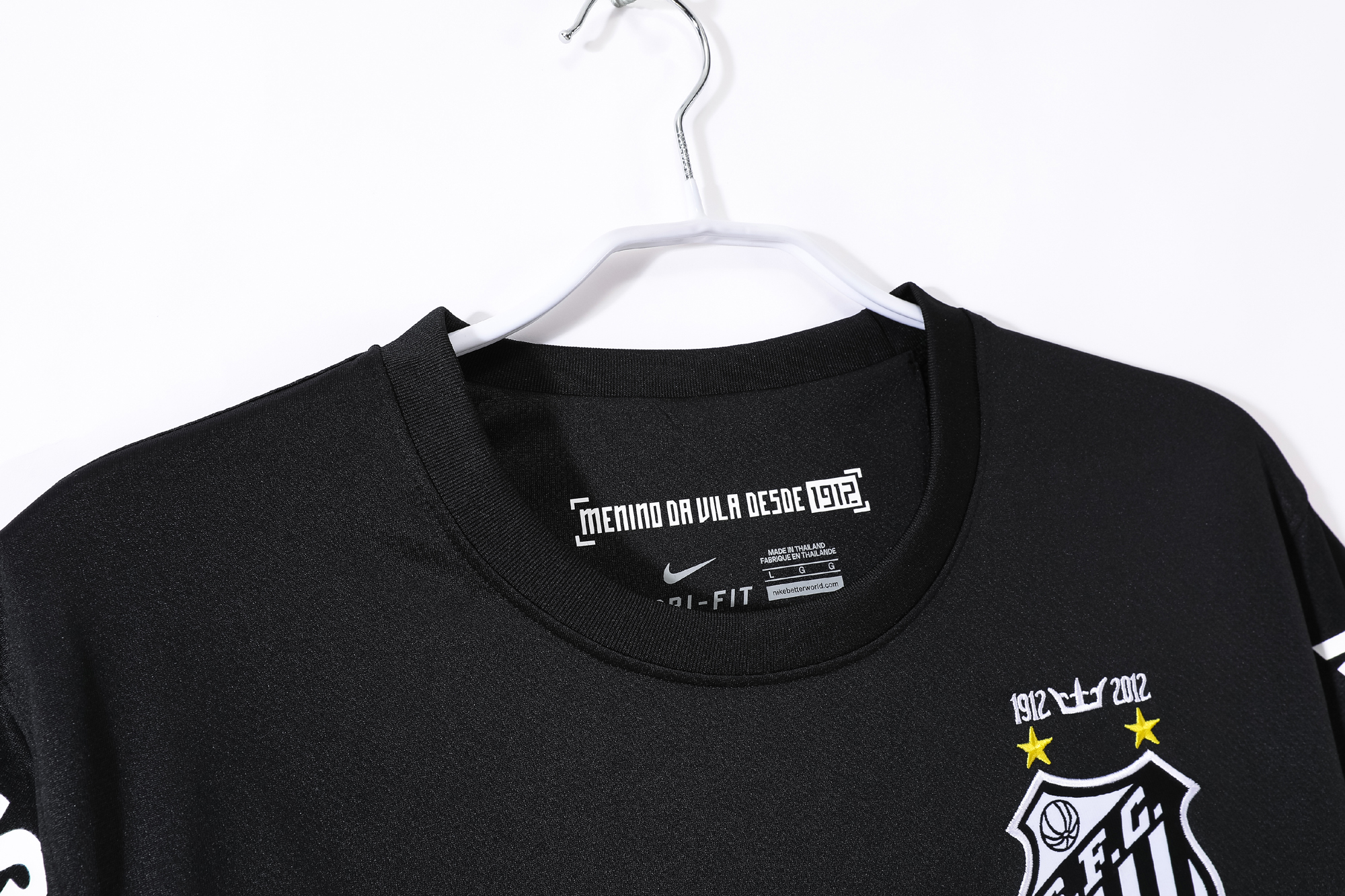 12-13 Santos Black Retro Jersey without shoulder patches - Image 4