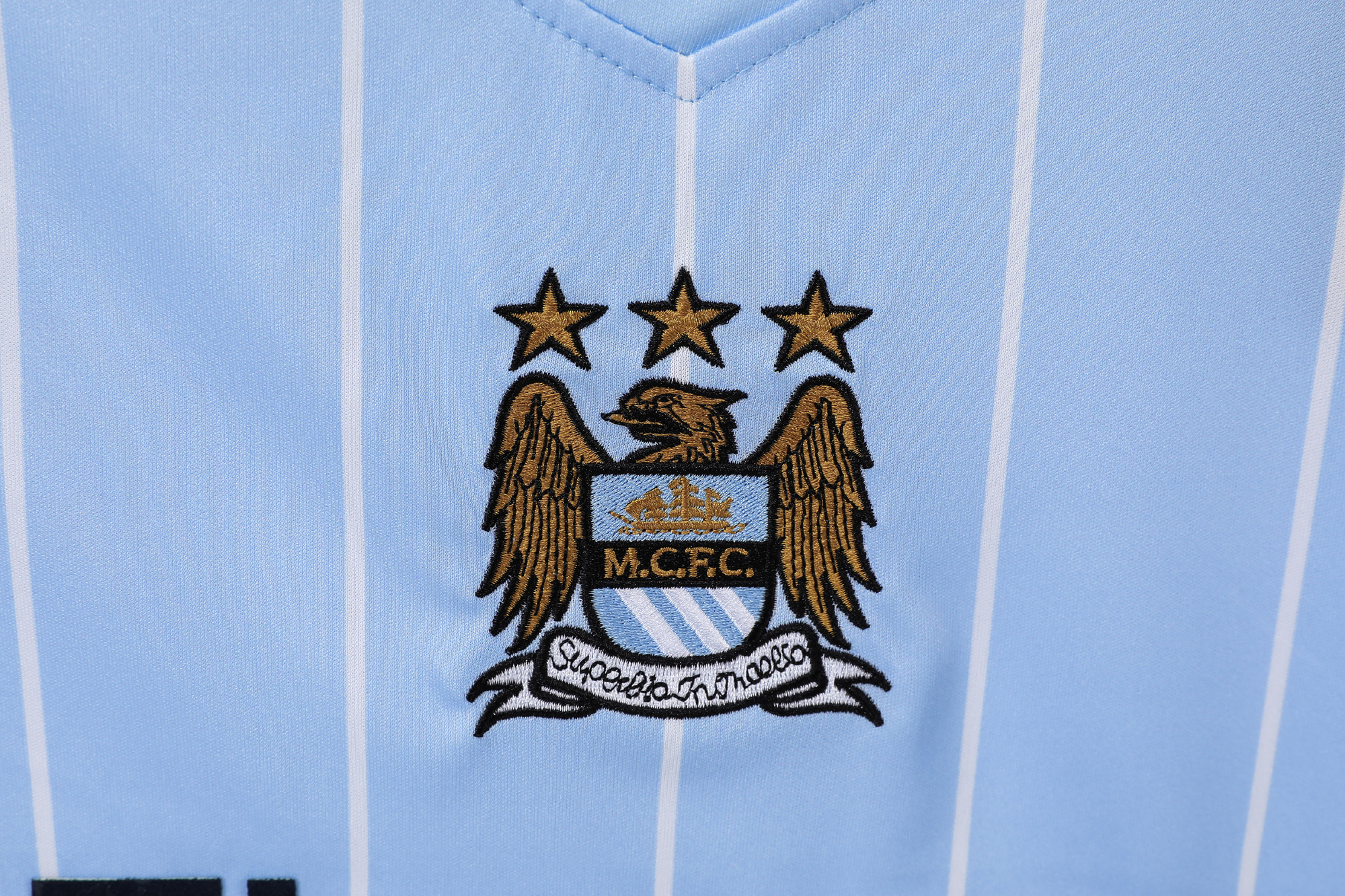 07-08 Manchester City Home Retro Jersey - Image 3
