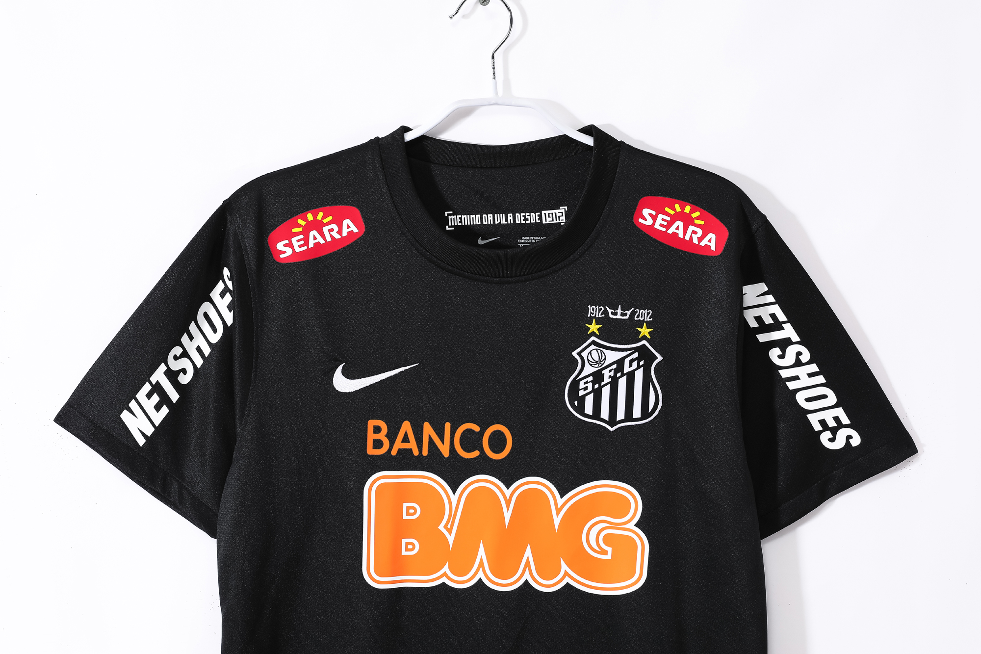 12-13 Santos Black Retro Jersey with shoulder patches - Image 2